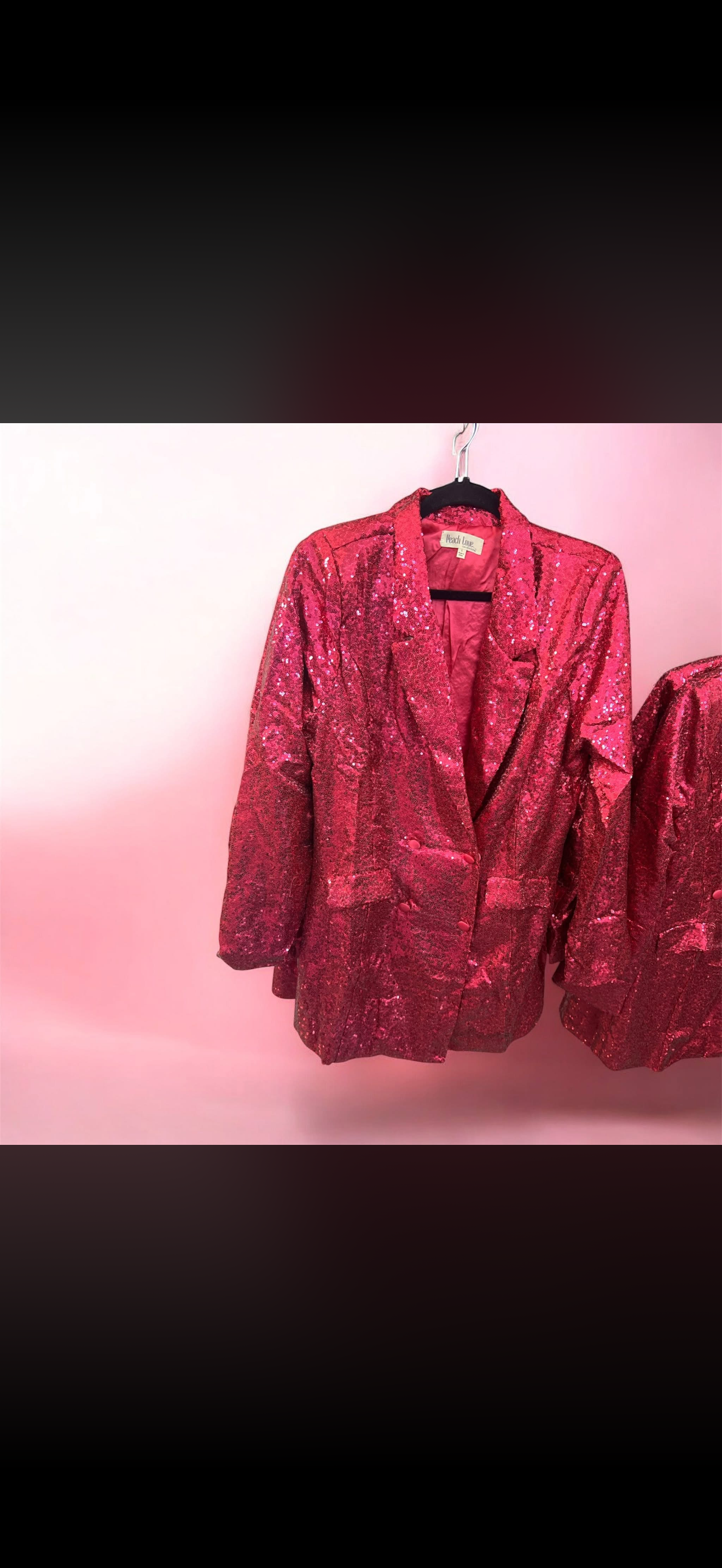 Sequins Blazer Dress Fuchsia