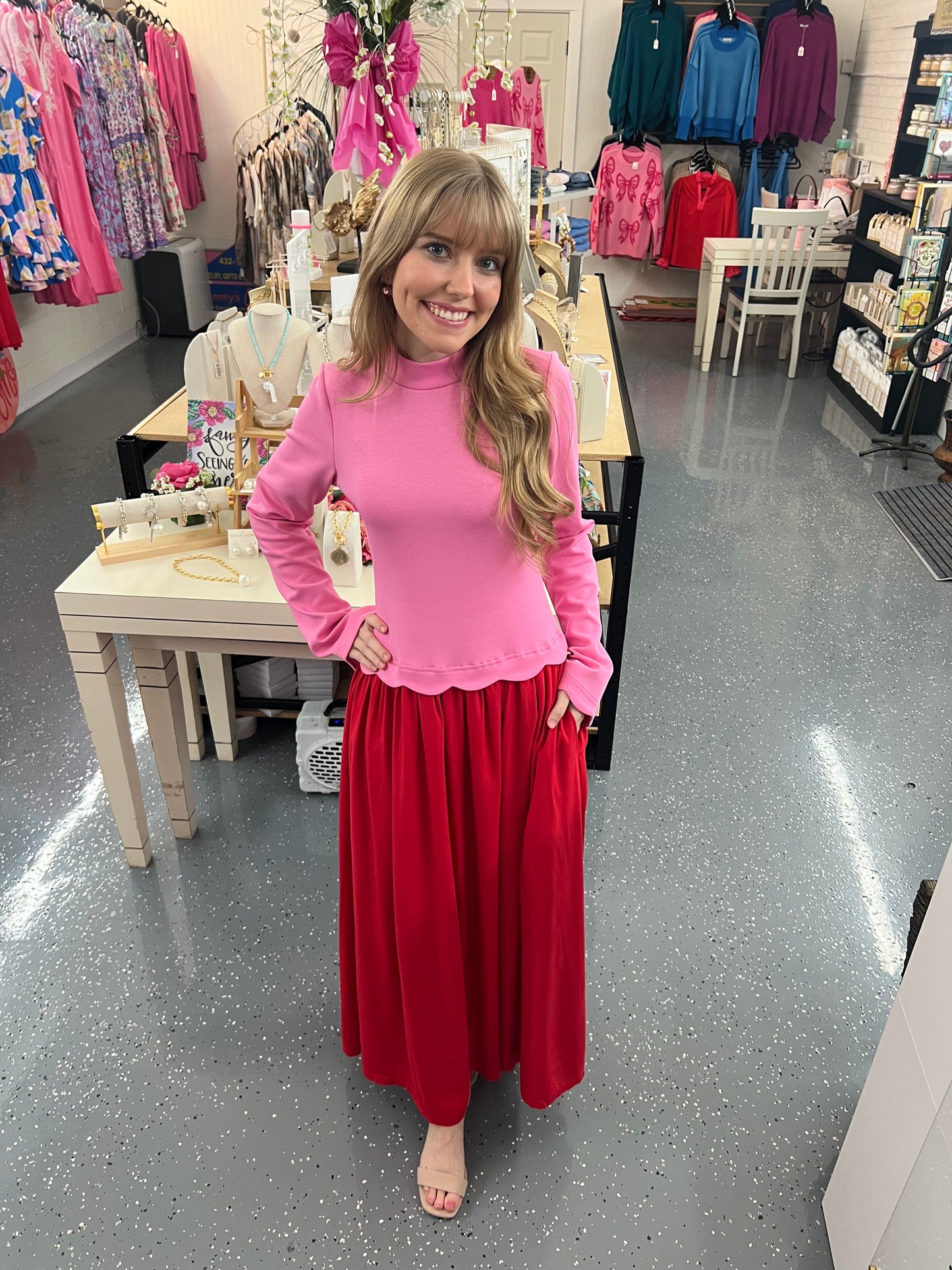 Rosy Garden Midi Dress