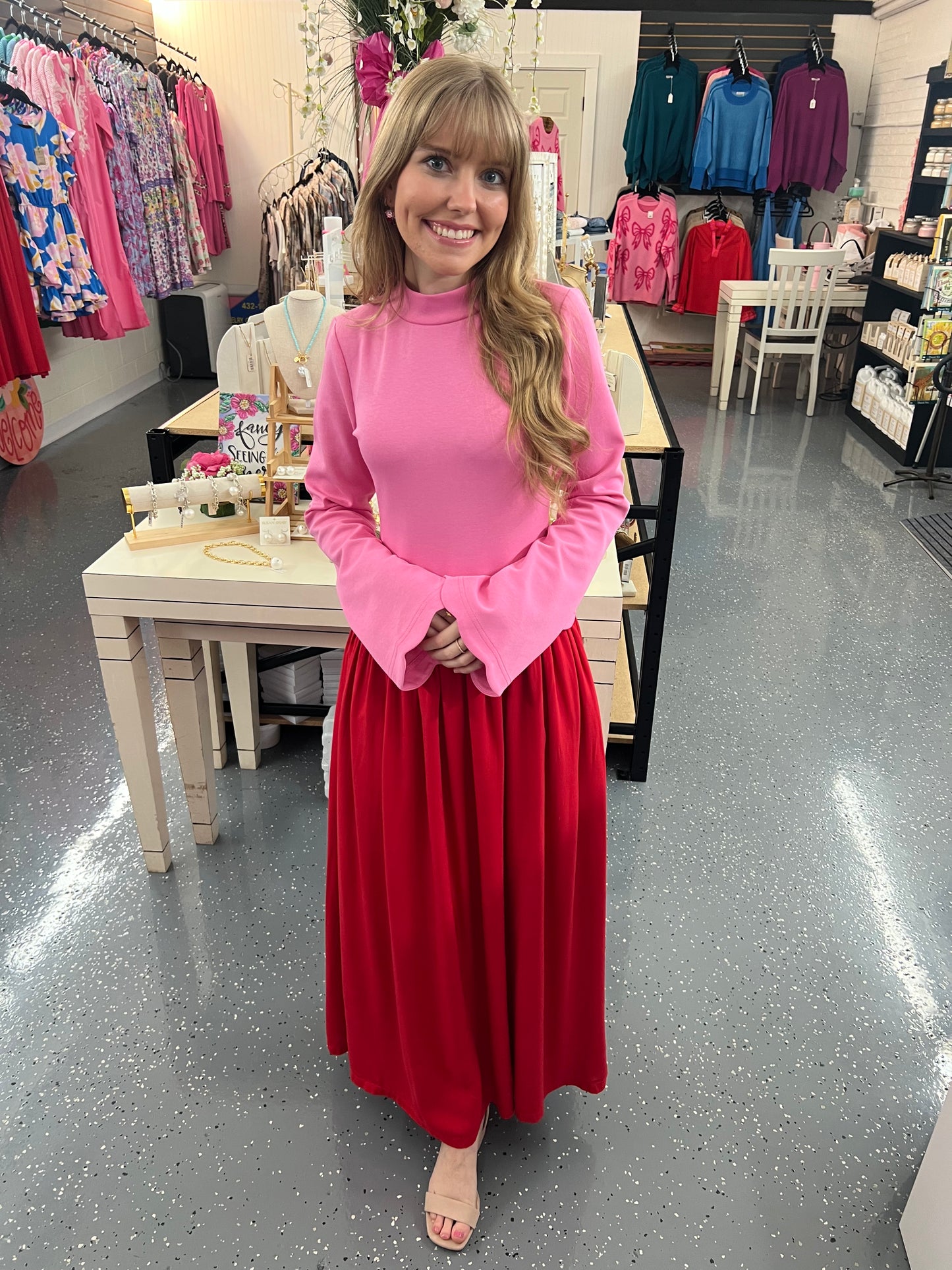 Rosy Garden Midi Dress