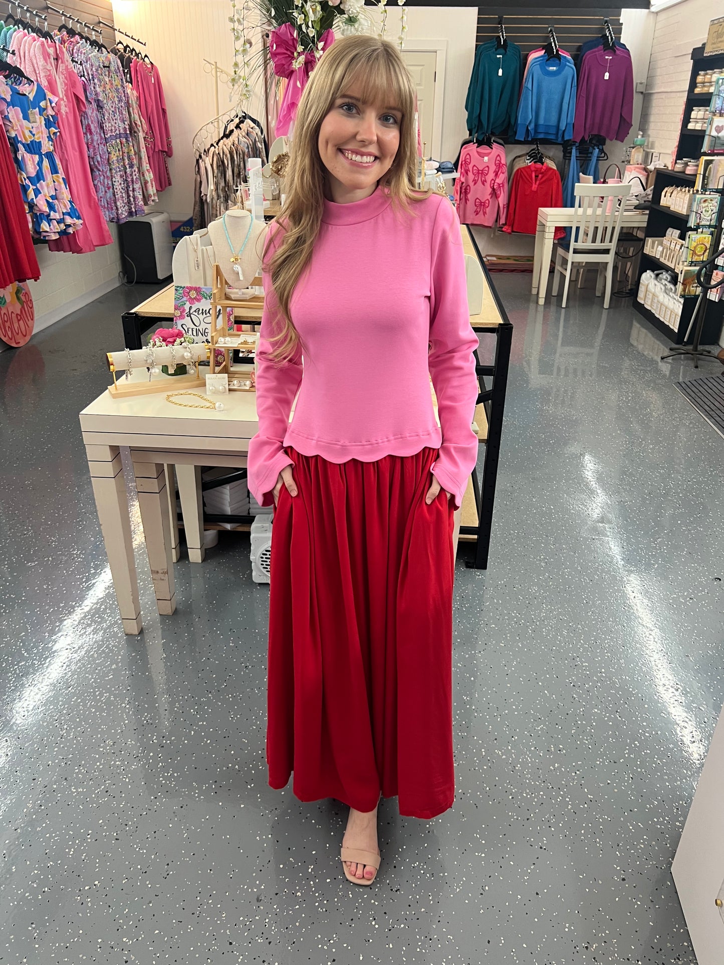 Rosy Garden Midi Dress