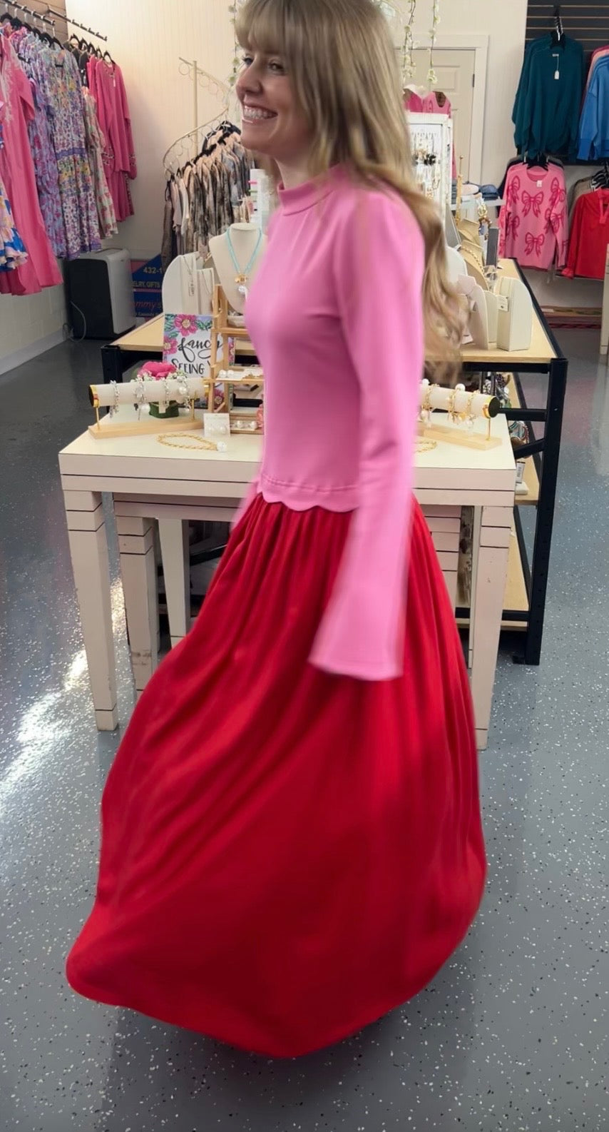 Rosy Garden Midi Dress